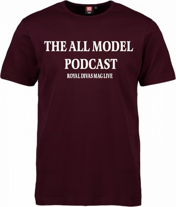All Model podcast T-Shirt Maroon & White